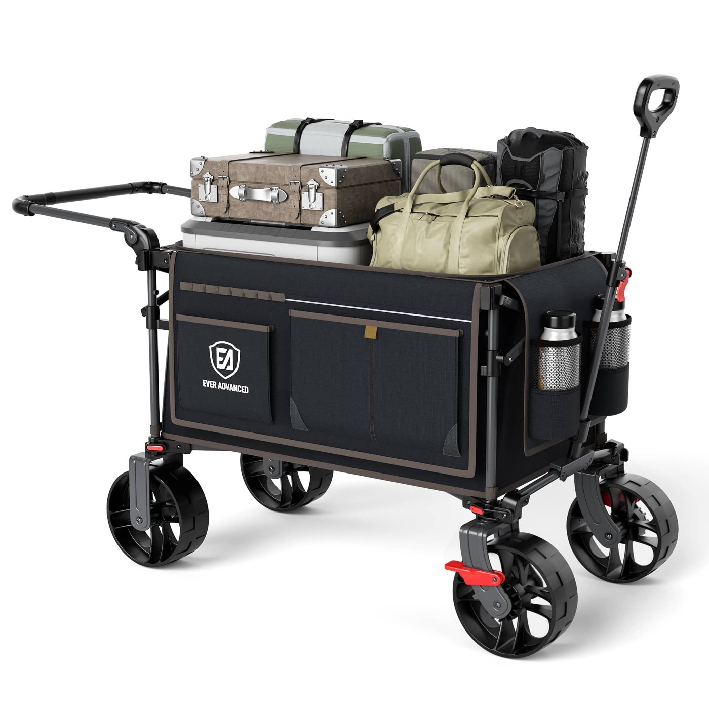 EVER ADVANCED folding camping push wagon with all-terrain wheels